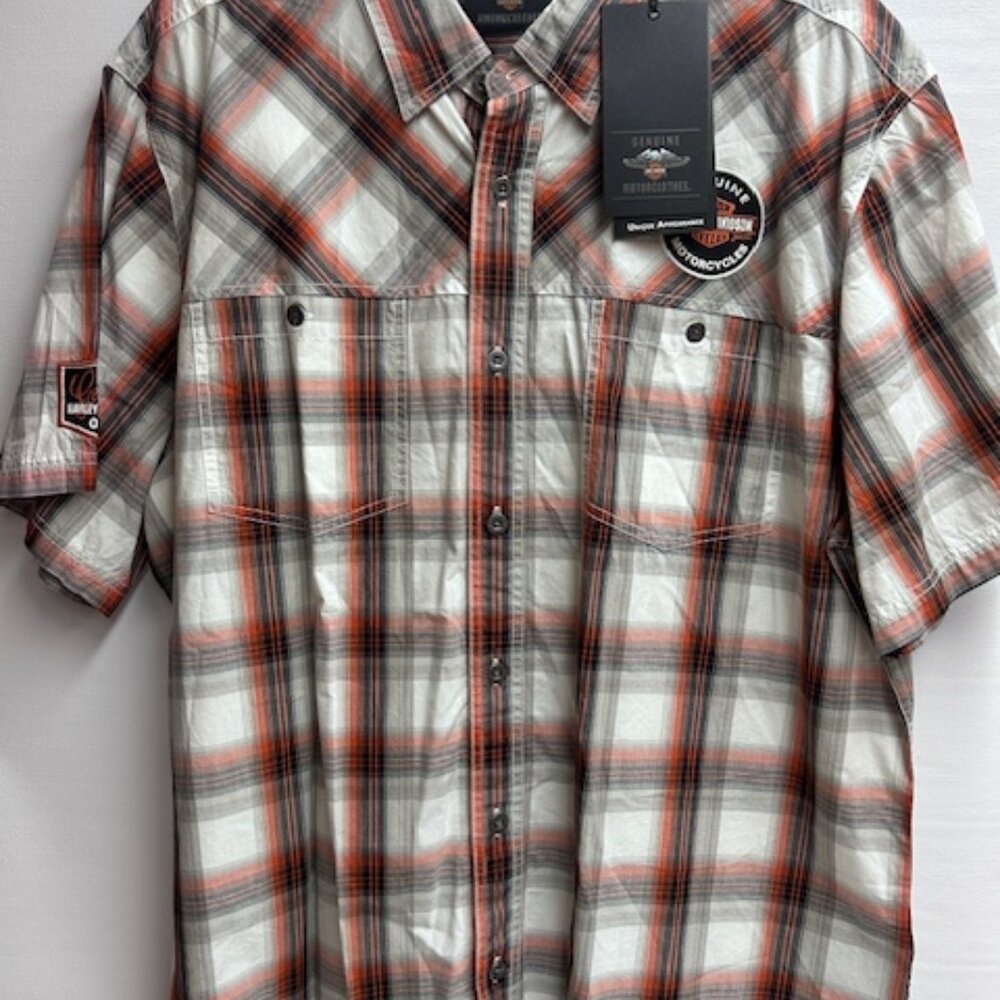 Harley Davidson Checkered Plaid 2XL Mens